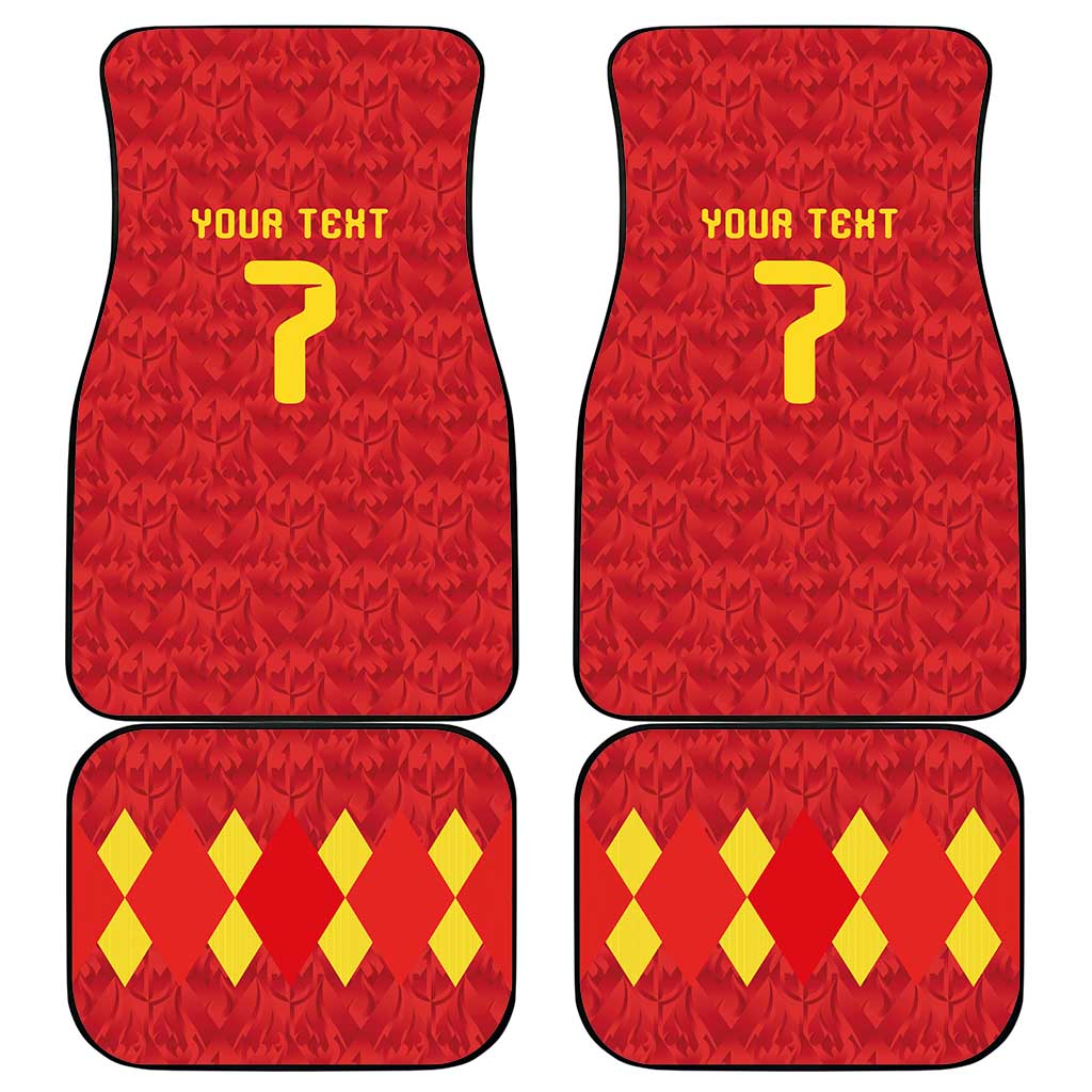 Custom Belgium Football Car Mats Fiery Devil Motif