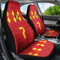 Custom Belgium Football Car Seat Cover Fiery Devil Motif
