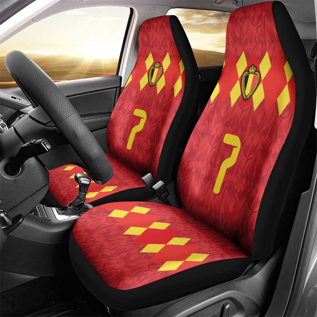 Custom Belgium Football Car Seat Cover Fiery Devil Motif