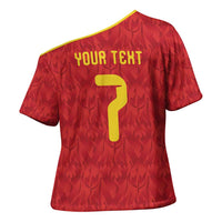 Custom Belgium Football Cross Shoulder Shirt Fiery Devil Motif