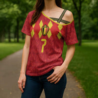 Custom Belgium Football Cross Shoulder Shirt Fiery Devil Motif