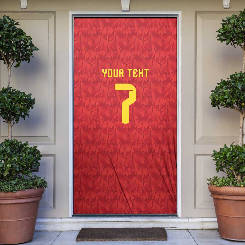 Custom Belgium Football Door Cover Fiery Devil Motif
