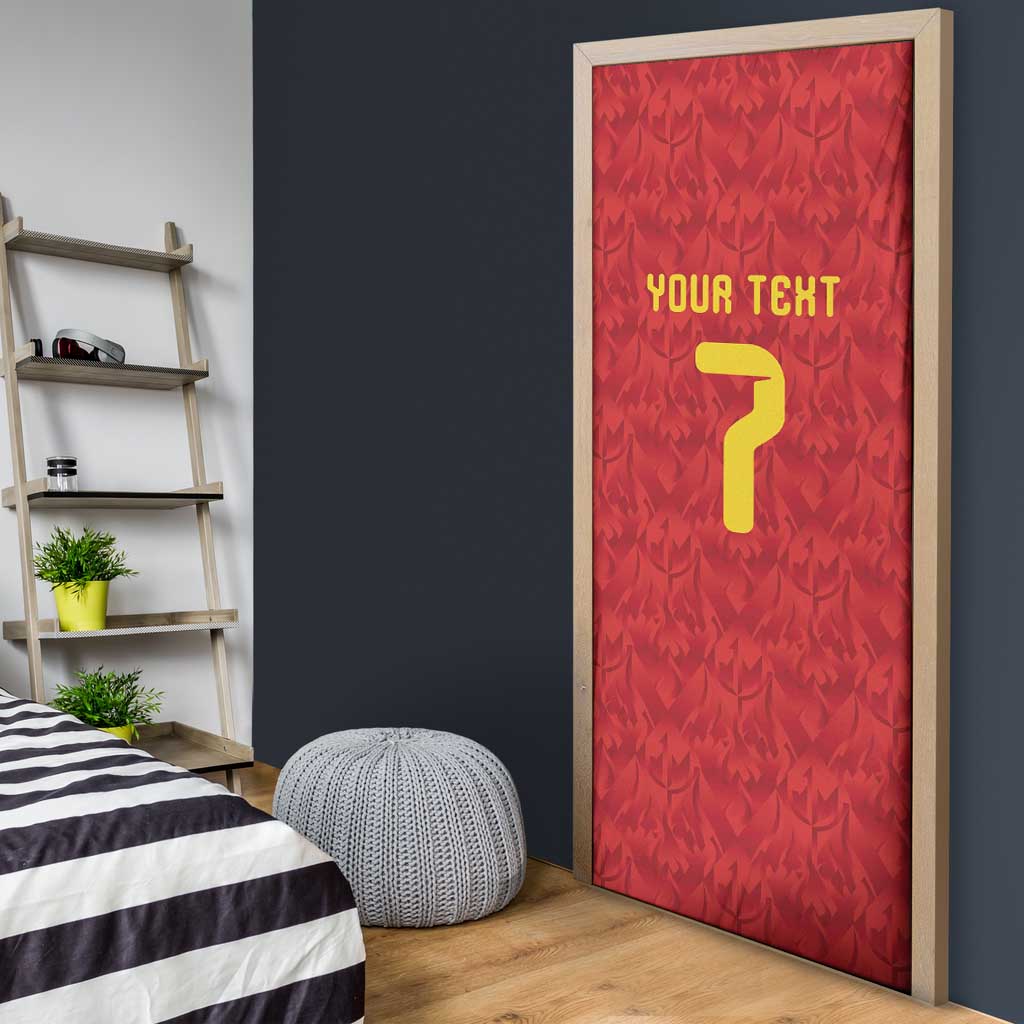 Custom Belgium Football Door Cover Fiery Devil Motif