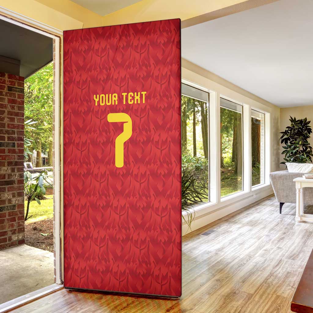 Custom Belgium Football Door Cover Fiery Devil Motif