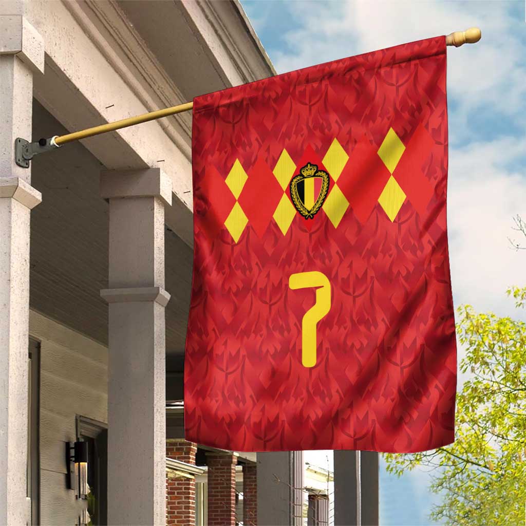 Custom Belgium Football Garden Flag Fiery Devil Motif