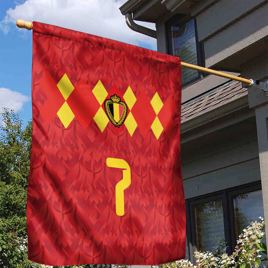 Custom Belgium Football Garden Flag Fiery Devil Motif