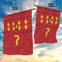 Custom Belgium Football Garden Flag Fiery Devil Motif