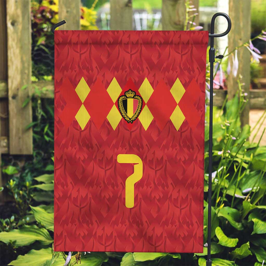 Custom Belgium Football Garden Flag Fiery Devil Motif