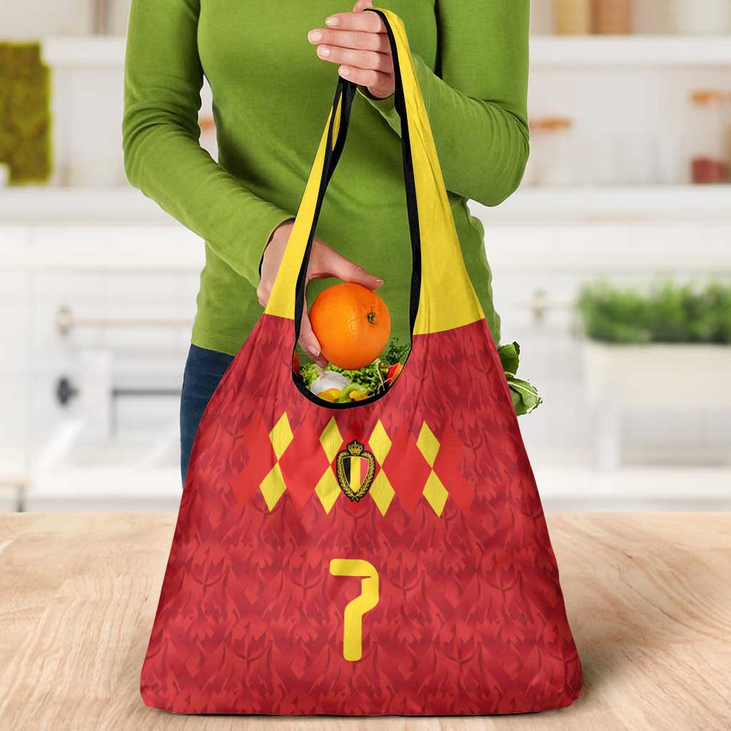 Custom Belgium Football Grocery Bag Fiery Devil Motif