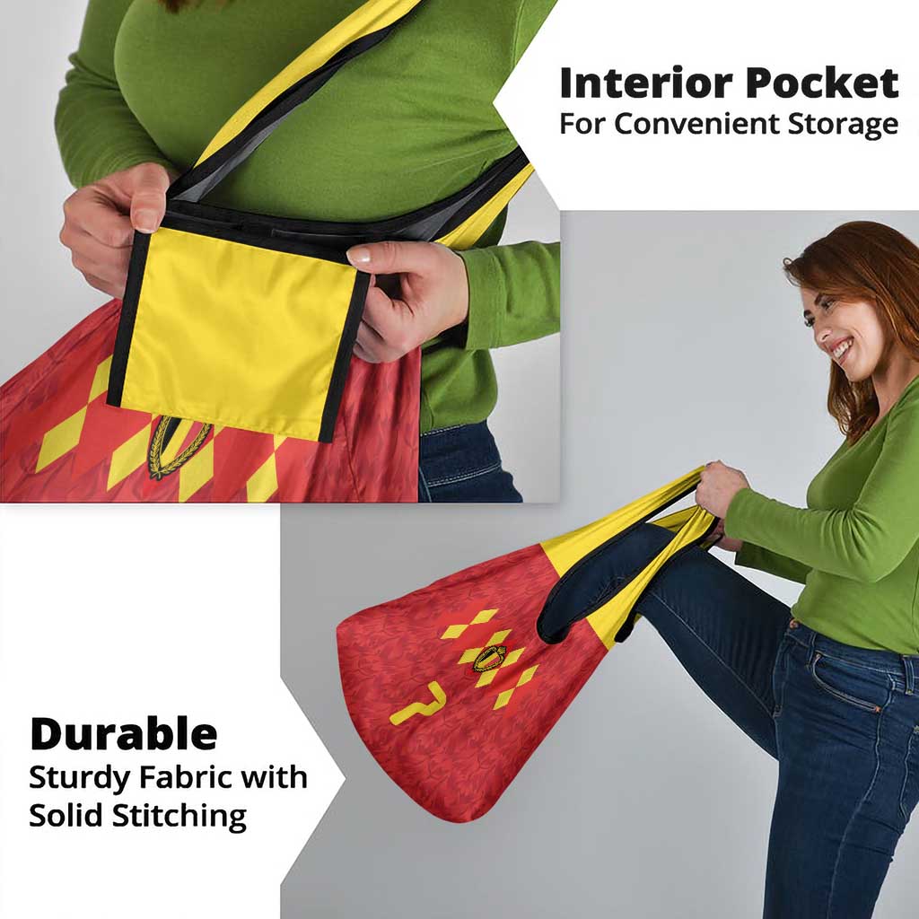 Custom Belgium Football Grocery Bag Fiery Devil Motif
