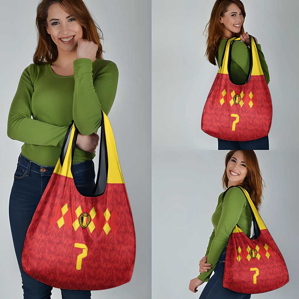 Custom Belgium Football Grocery Bag Fiery Devil Motif