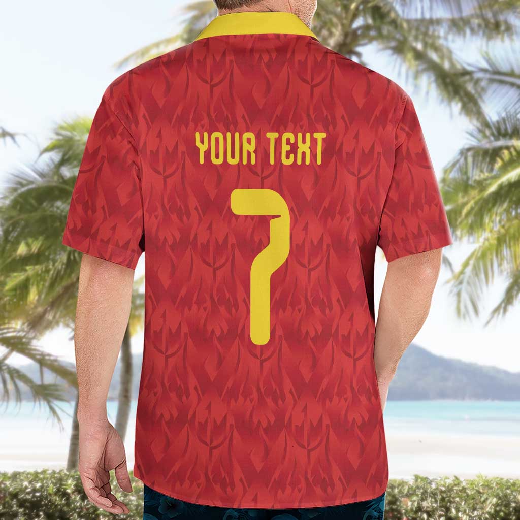 Custom Belgium Football Hawaiian Shirt Fiery Devil Motif