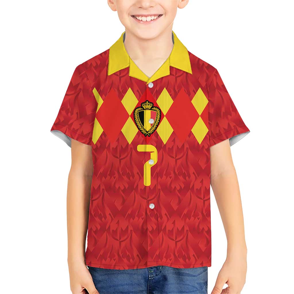 Custom Belgium Football Hawaiian Shirt Fiery Devil Motif