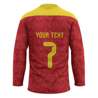 Custom Belgium Football Hockey Jersey Fiery Devil Motif