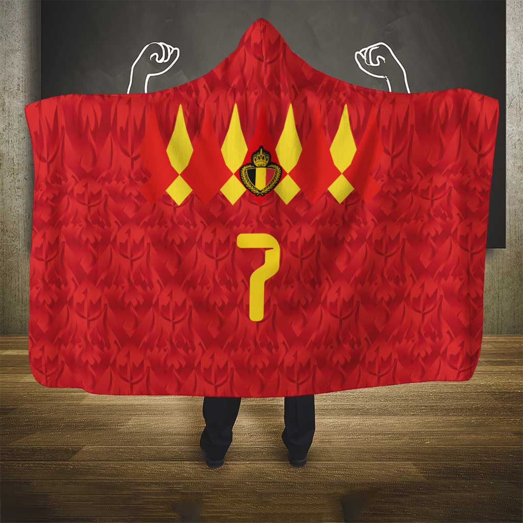 Custom Belgium Football Hooded Blanket Fiery Devil Motif