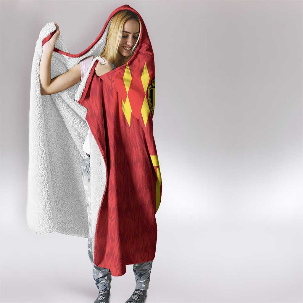 Custom Belgium Football Hooded Blanket Fiery Devil Motif