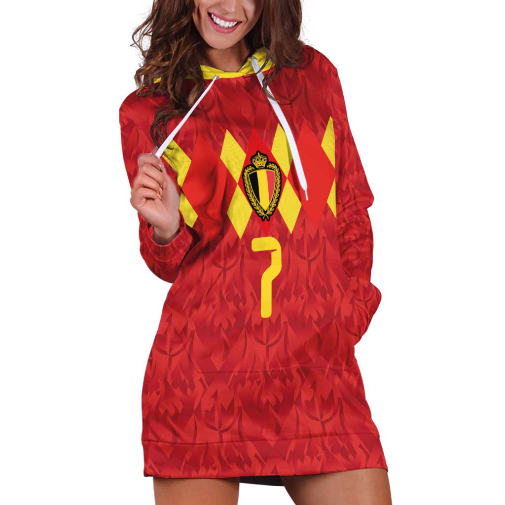 Custom Belgium Football Hoodie Dress Fiery Devil Motif