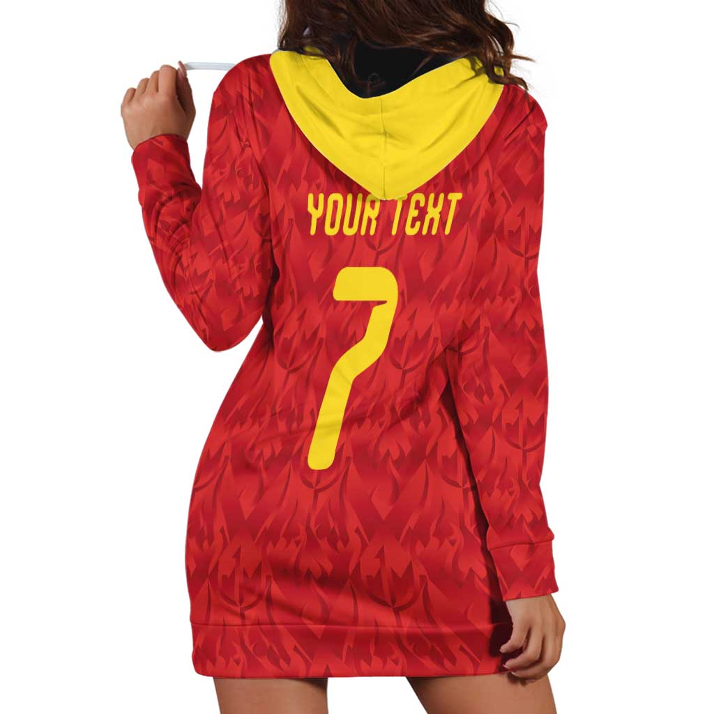 Custom Belgium Football Hoodie Dress Fiery Devil Motif