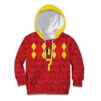 Custom Belgium Football Kid Hoodie Fiery Devil Motif