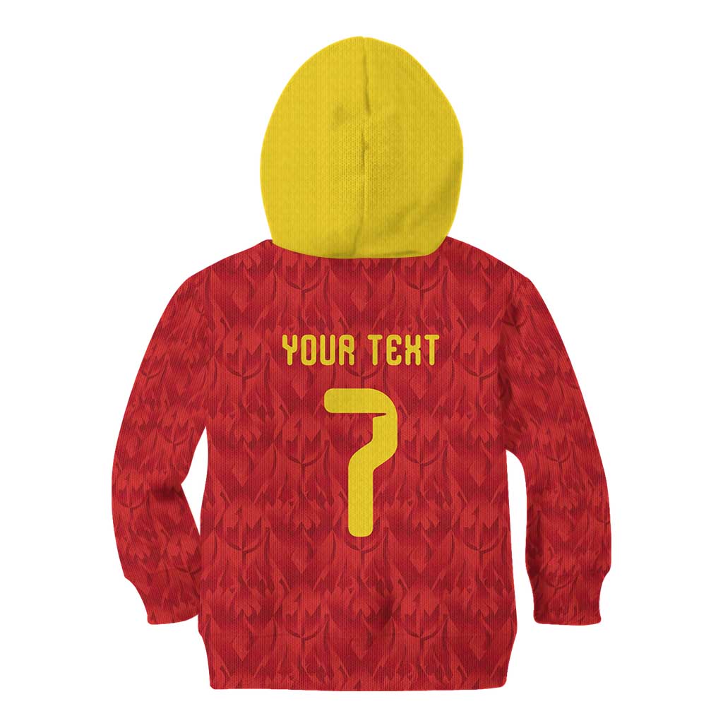 Custom Belgium Football Kid Hoodie Fiery Devil Motif