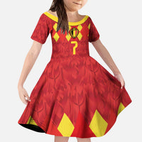 Custom Belgium Football Kid Short Sleeve Dress Fiery Devil Motif