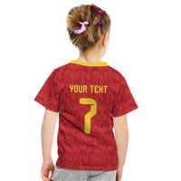 Custom Belgium Football Kid T Shirt Fiery Devil Motif