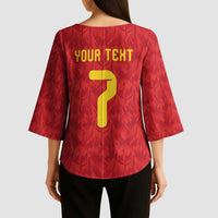 Custom Belgium Football Kimono Sleeve Blouse Fiery Devil Motif