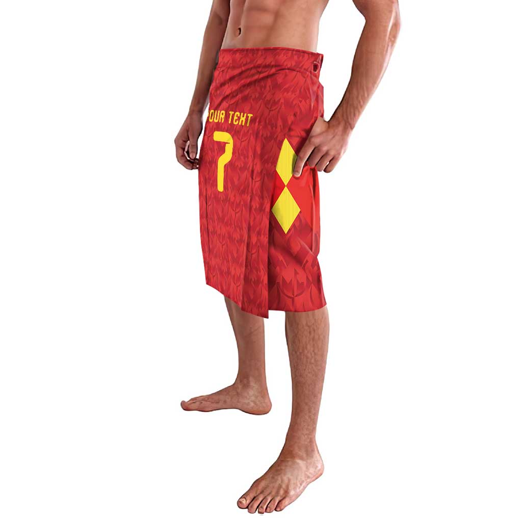 Custom Belgium Football Lavalava Fiery Devil Motif