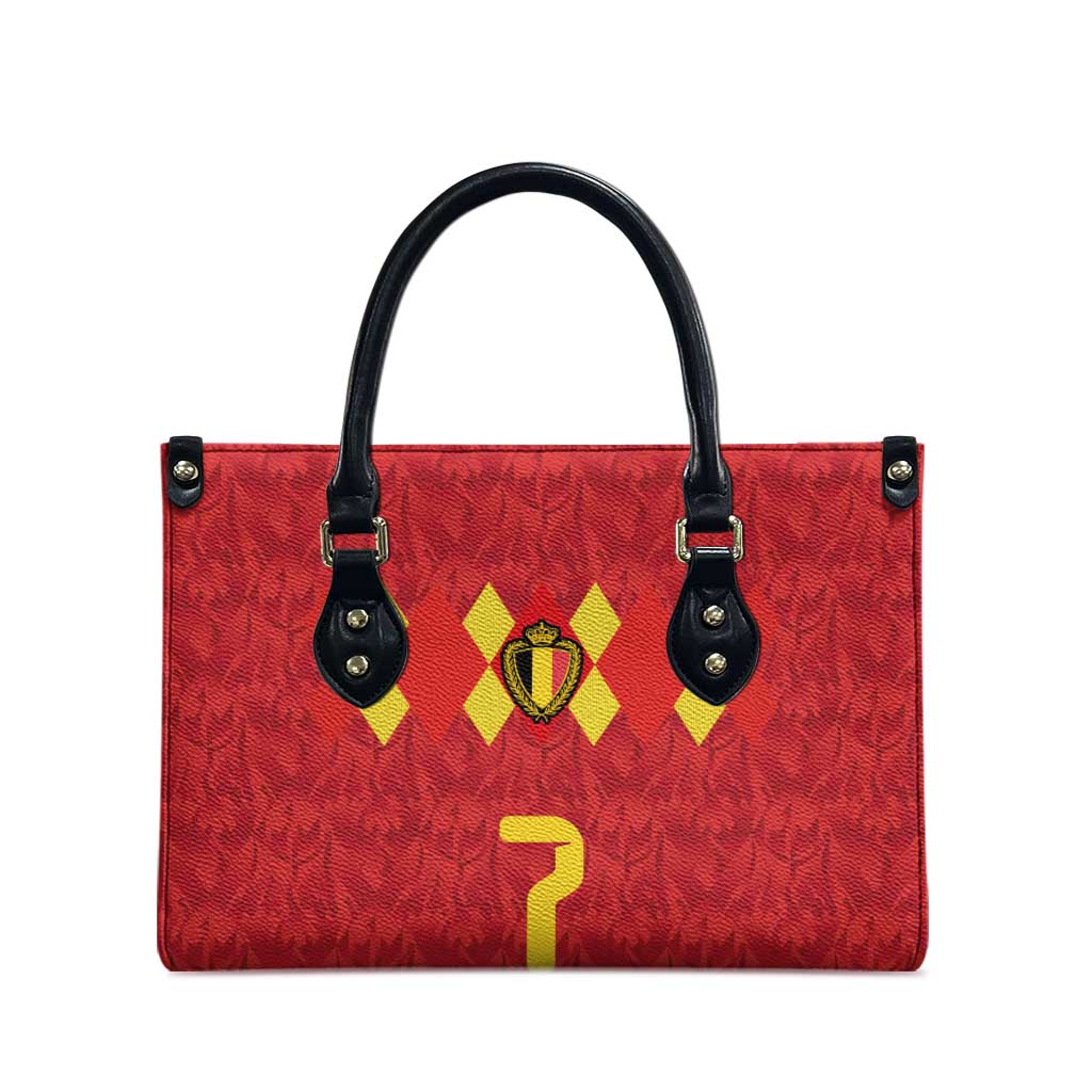 Custom Belgium Football Leather Bag Fiery Devil Motif