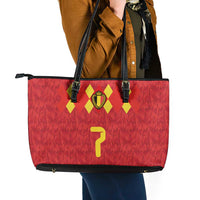 Custom Belgium Football Leather Tote Bag Fiery Devil Motif