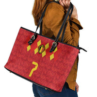 Custom Belgium Football Leather Tote Bag Fiery Devil Motif