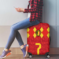 Custom Belgium Football Luggage Cover Fiery Devil Motif