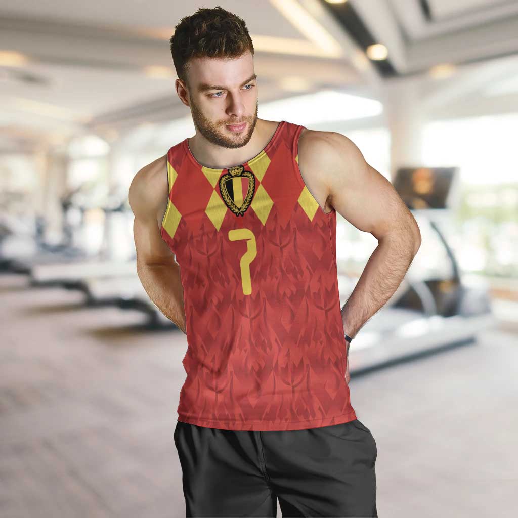Custom Belgium Football Men Tank Top Fiery Devil Motif