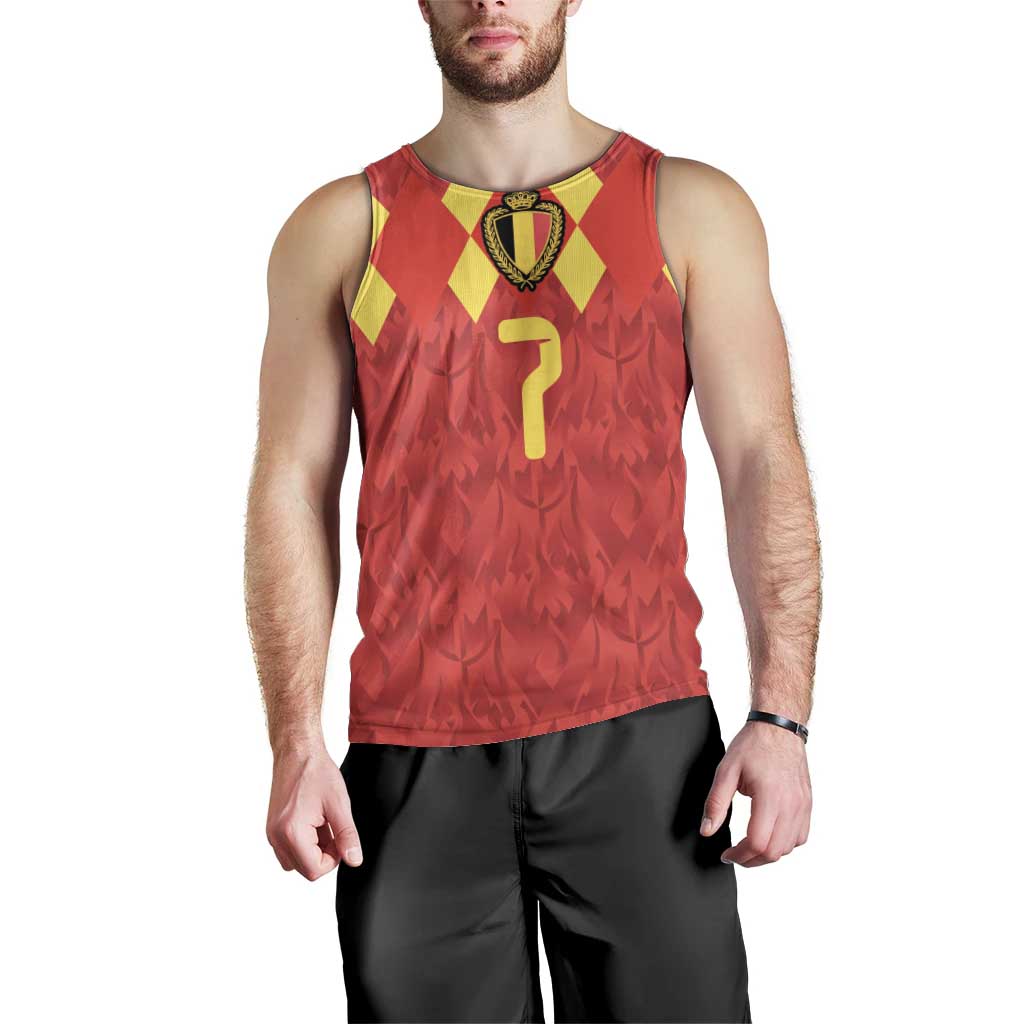 Custom Belgium Football Men Tank Top Fiery Devil Motif