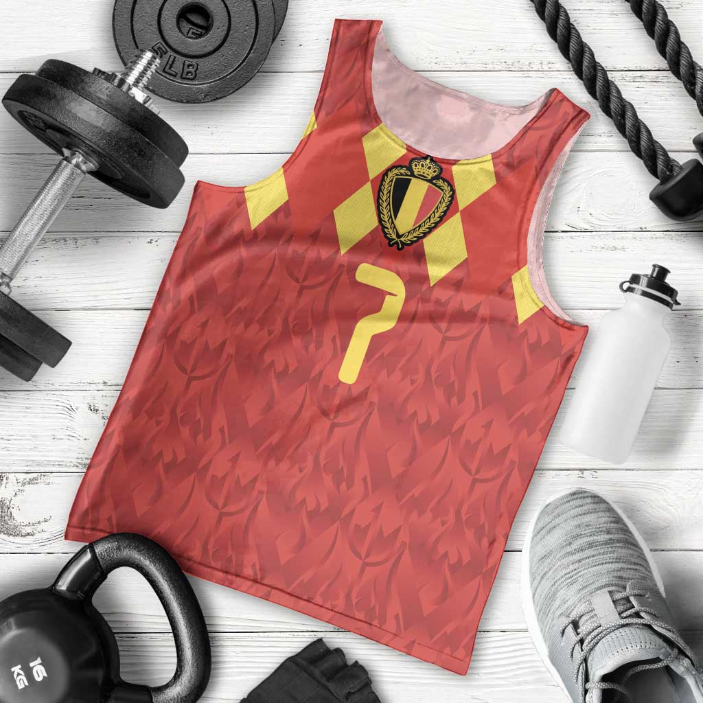 Custom Belgium Football Men Tank Top Fiery Devil Motif