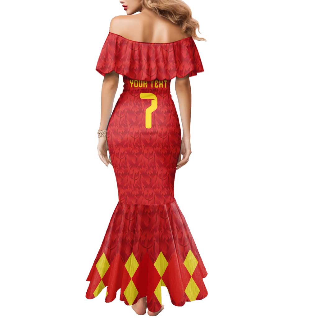Custom Belgium Football Mermaid Dress Fiery Devil Motif