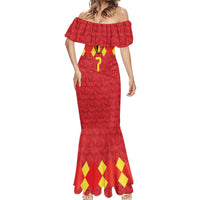 Custom Belgium Football Mermaid Dress Fiery Devil Motif