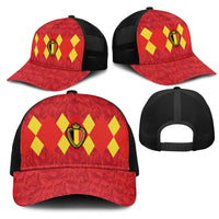 Belgium Football Mesh Trucker Cap Fiery Devil Motif