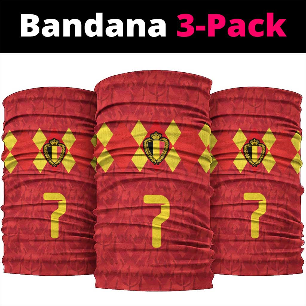Custom Belgium Football Neck Gaiter Fiery Devil Motif