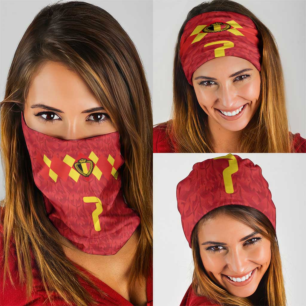 Custom Belgium Football Neck Gaiter Fiery Devil Motif