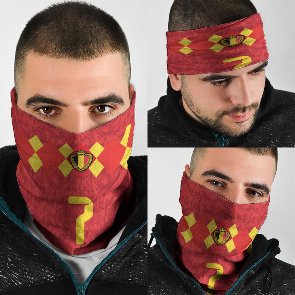 Custom Belgium Football Neck Gaiter Fiery Devil Motif