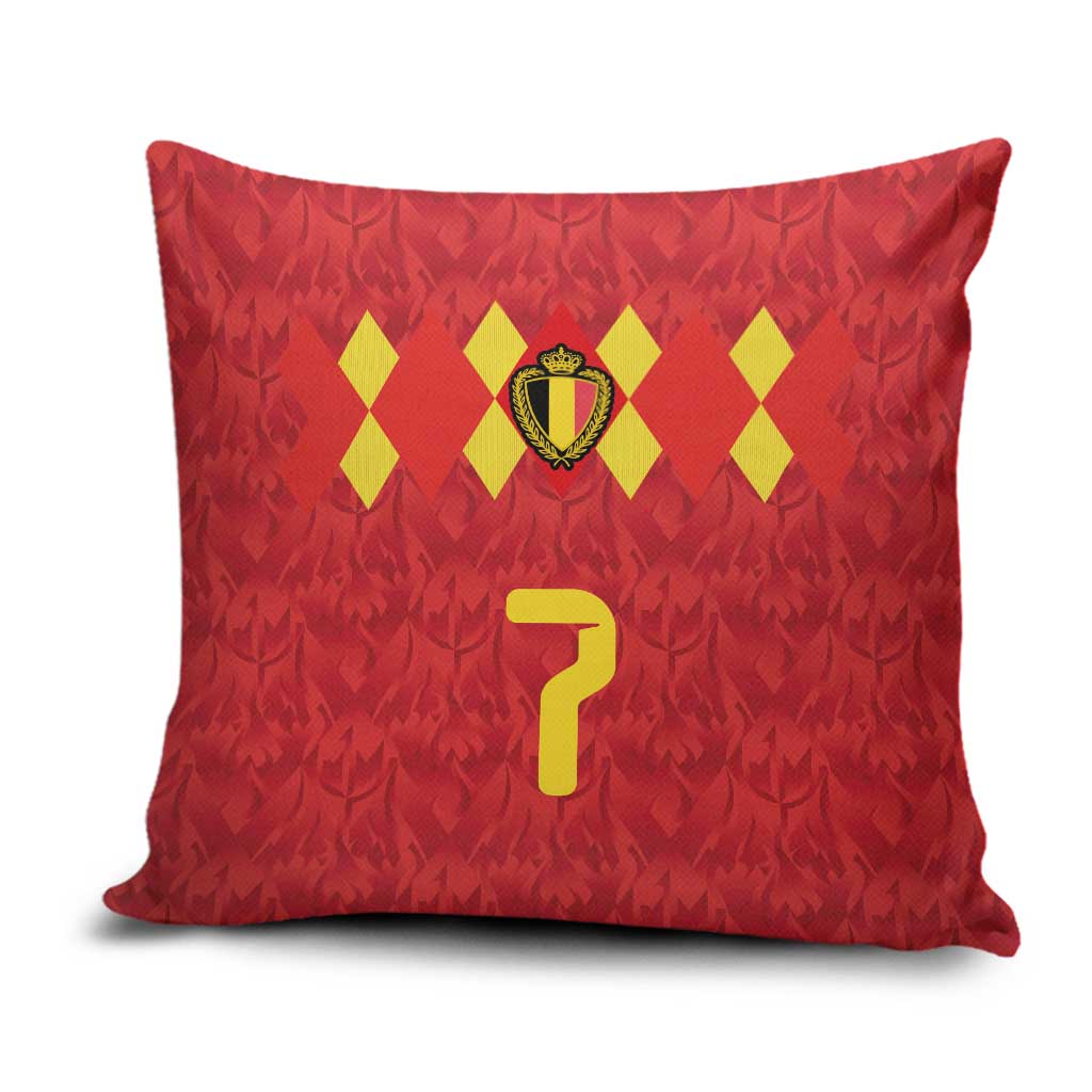Custom Belgium Football Pillow Cover Fiery Devil Motif