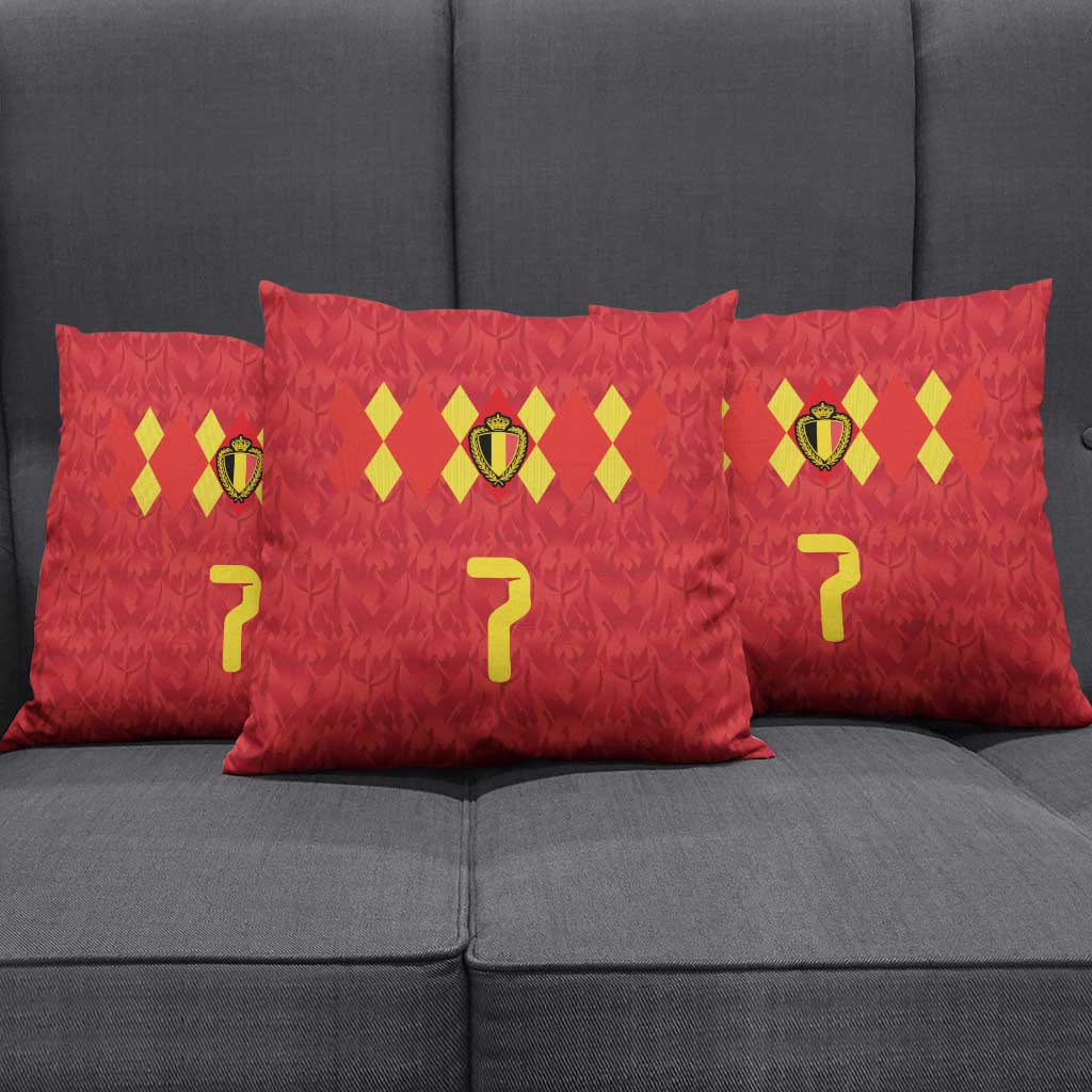 Custom Belgium Football Pillow Cover Fiery Devil Motif