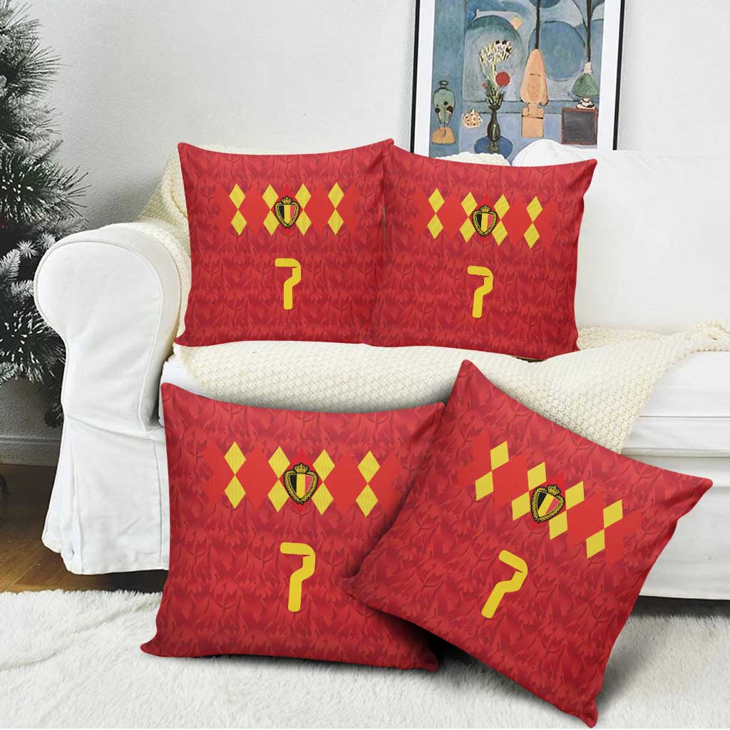 Custom Belgium Football Pillow Cover Fiery Devil Motif