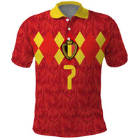 Custom Belgium Football Polo Shirt Fiery Devil Motif