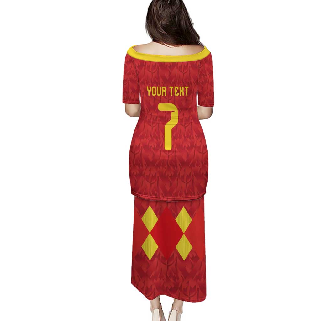 Custom Belgium Football Puletasi Fiery Devil Motif