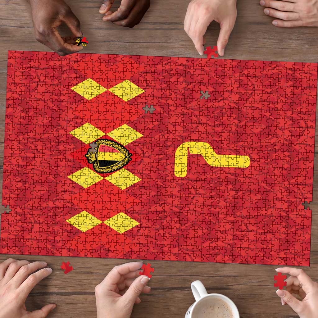 Custom Belgium Football Puzzle Fiery Devil Motif