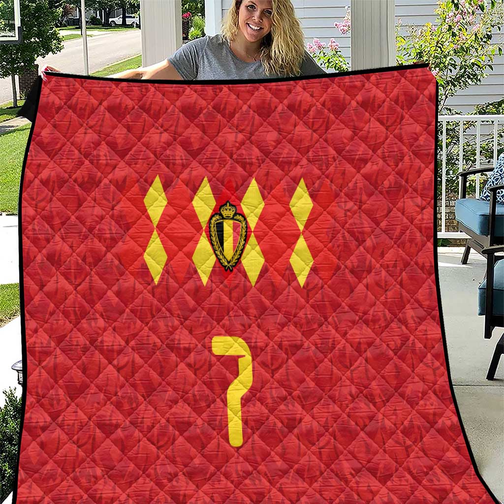 Custom Belgium Football Quilt Fiery Devil Motif