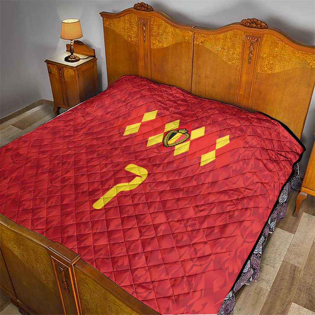 Custom Belgium Football Quilt Fiery Devil Motif