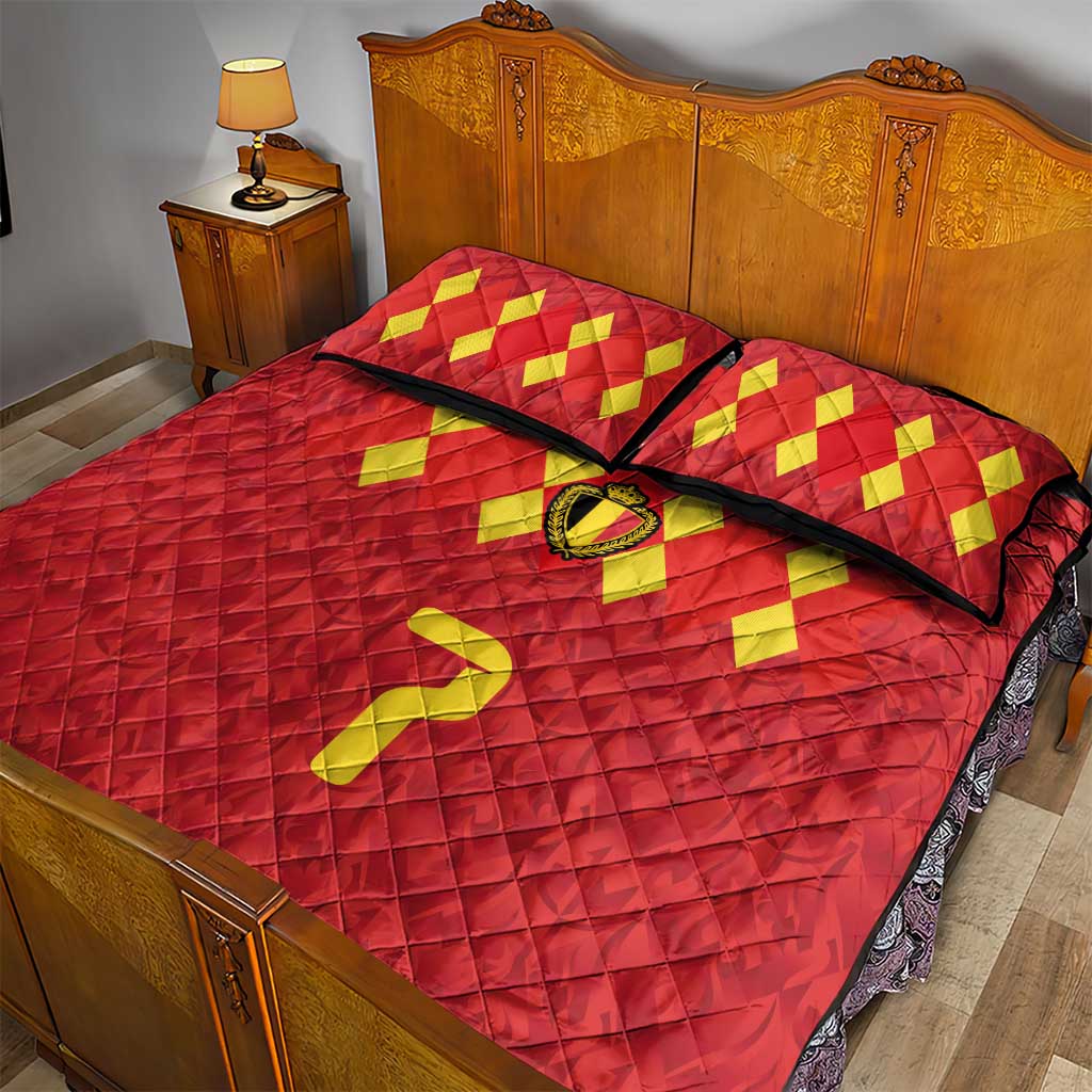 Custom Belgium Football Quilt Bed Set Fiery Devil Motif